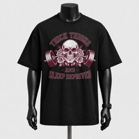 Thick Thighs and Sleep Deprived - Burgundy Emblem Streetwear Tee