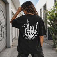 Lift Heavy Stay Spooky - Skeleton Hand, Bats and Bold Back Print