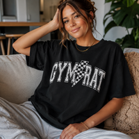 Gym Rat - Checkered Bolt Varsity Graphic Tee