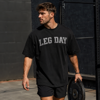 LEG DAY - Collegiate Attitude on an Oversized Tee