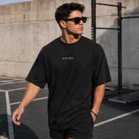 gym shirt. - Minimal Serif Statement Streetwear Tee