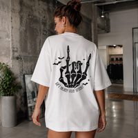Lift Heavy Stay Spooky - Skeleton Hand, Bats and Bold Back Print