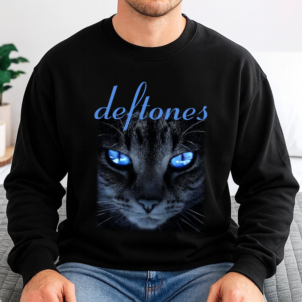 Deftones Cat Sweatshirt | Alternative Metal Band Graphic | Premium Cotton Blend | Music Fan Gift For Men And Women