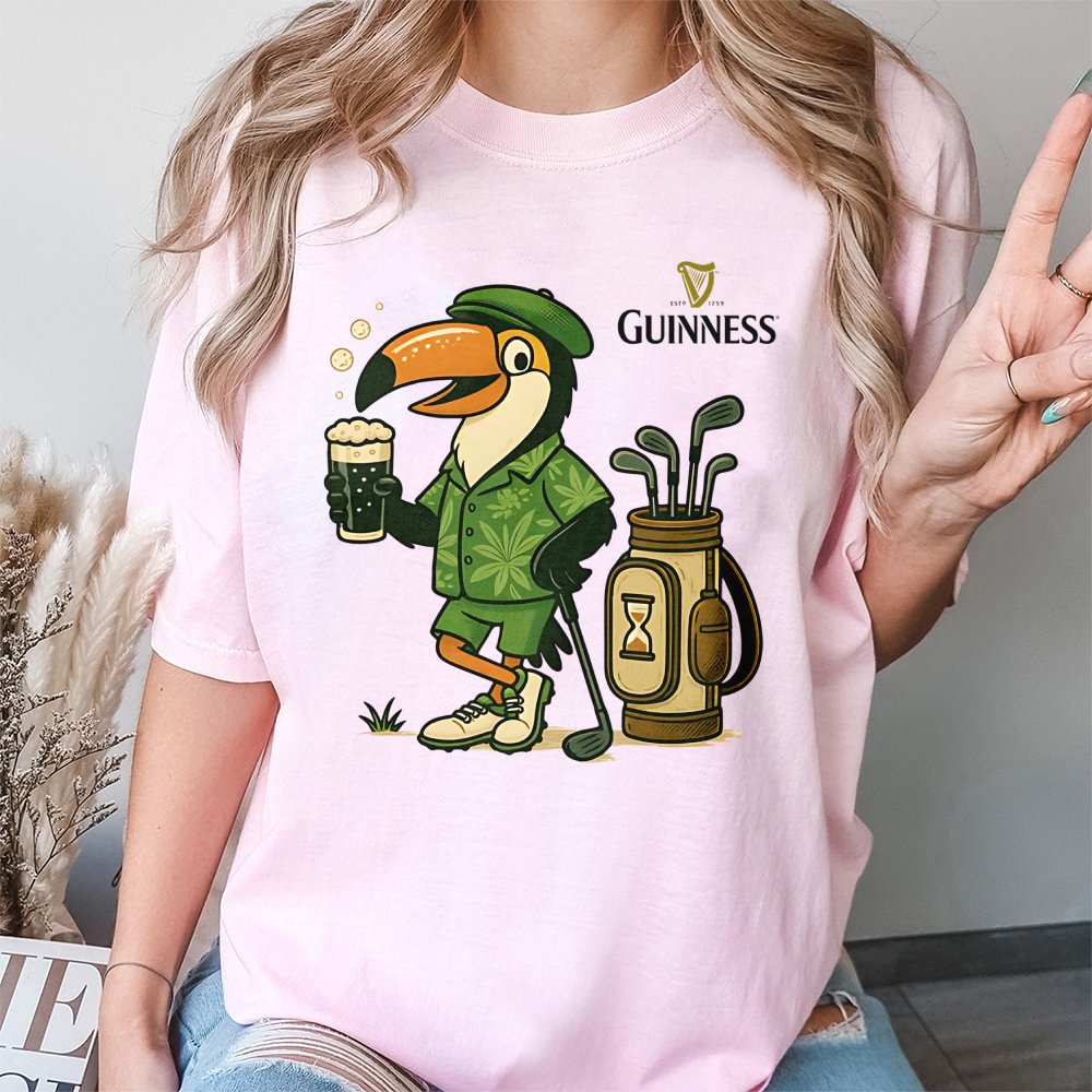 Golf Toucan T-Shirt | Funny Beer Lover Graphic Tee | 100% Premium Cotton | Gift For Golfers And Pub Enthusiasts
