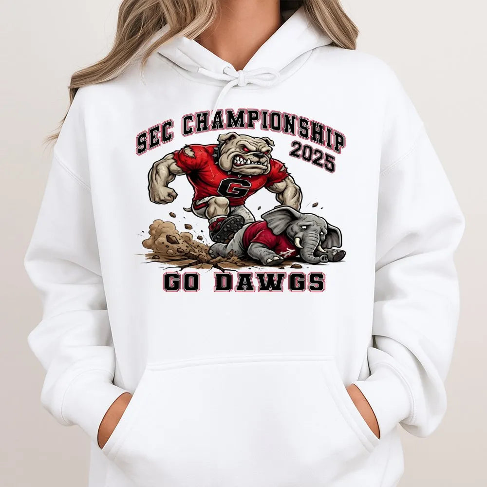 SEC Championship 2025 Hoodie | Georgia Bulldog Football Graphic | Premium Cotton Blend Pullover | Game Day Gift for College F