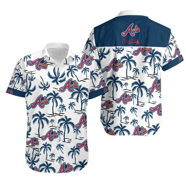 Atlanta Braves Hawaiian Shirt | Tropical Baseball Team Print | Premium Summer Aloha Button Down | Unisex Fan Gift