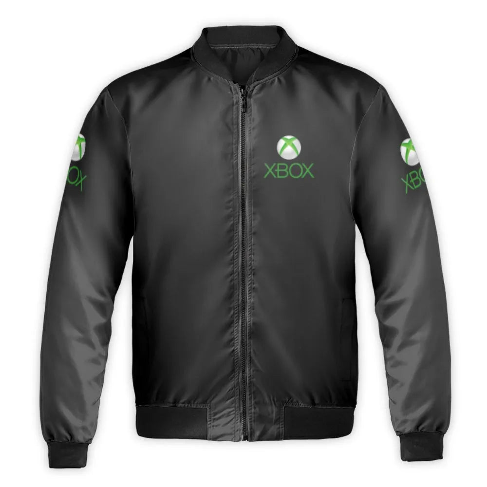 Xbox Logo Bomber Jacket | Streetwear Gamer Windbreaker | Durable Nylon Quilt Design | Premium Gift for Gaming Fans