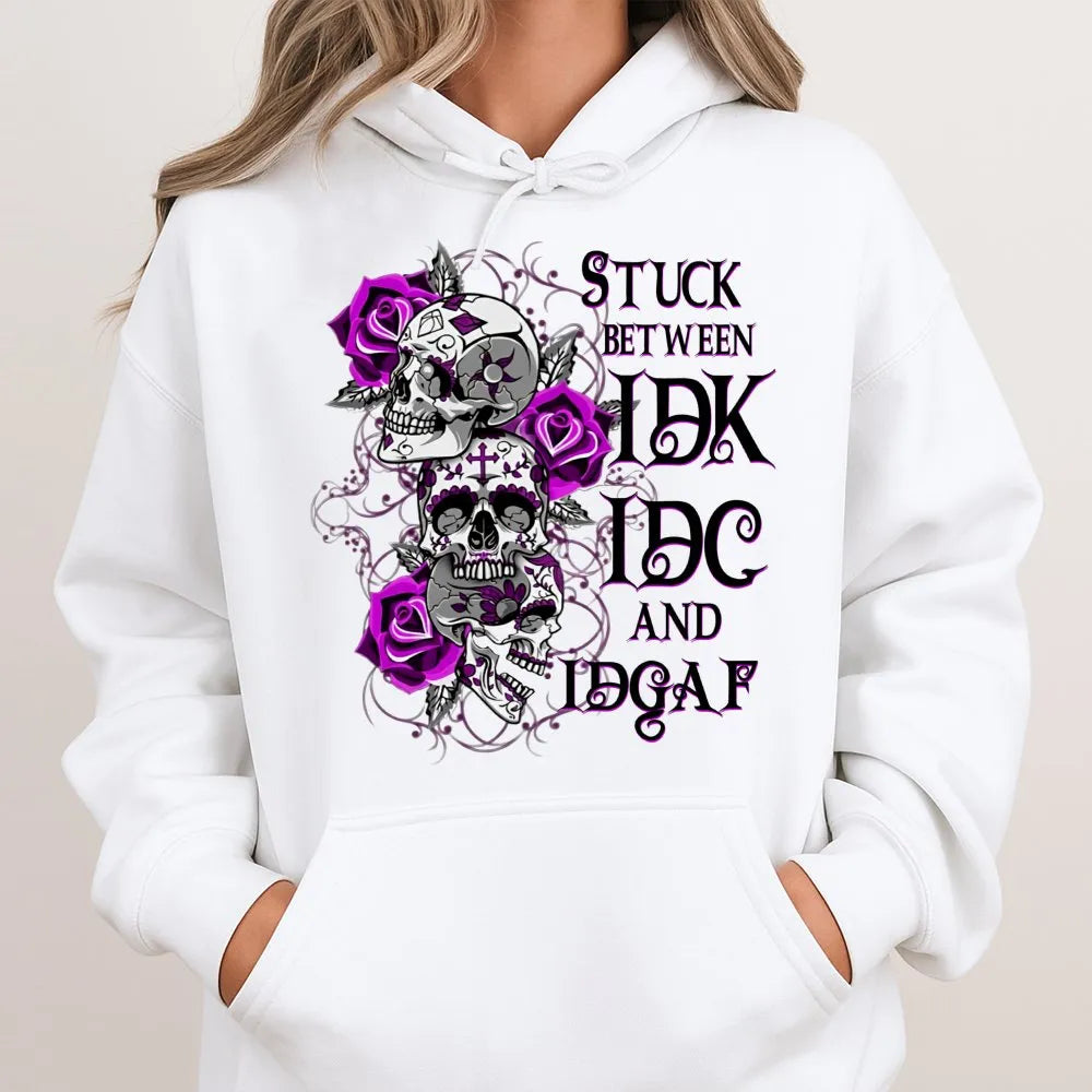Skull Graphic Hoodie | Purple Rose Gothic Art Print | Premium Cotton Blend Streetwear | Edgy Sarcastic Gift for Her