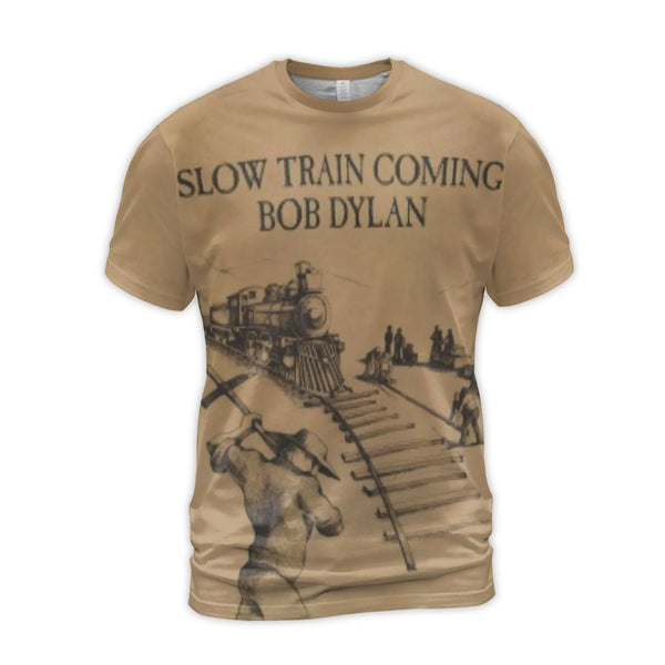 Bob Dylan Slow Train Coming T-Shirt | Retro Album Cover Art Graphic | Premium Soft Jersey Polyester | Music Fan Gift & Casual