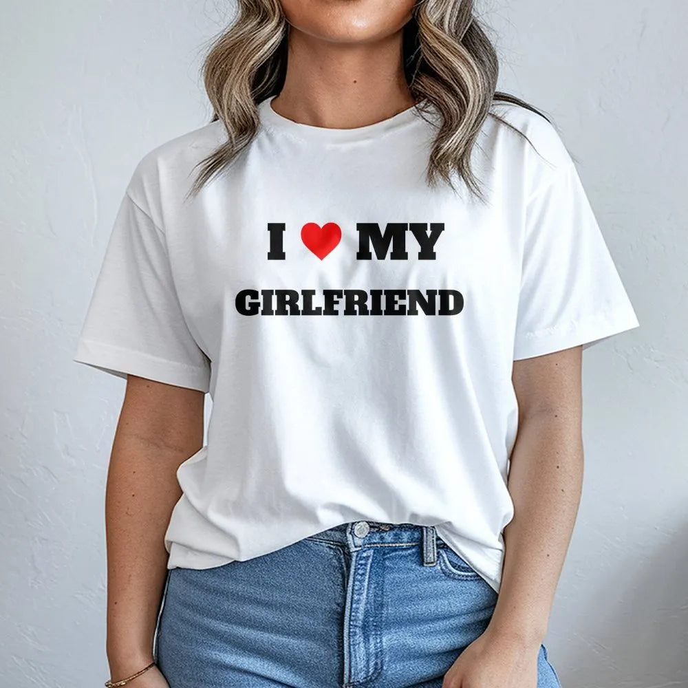 I Love My Girlfriend T-Shirt | Minimalist Romantic Graphic Print | Premium Soft Cotton Unisex Tee | Funny Relationship Annive