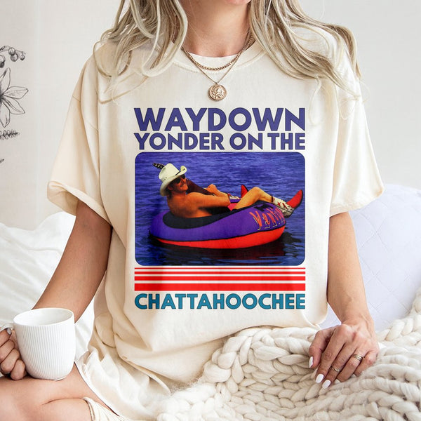 Way Down Yonder On The Chattahoochee T-Shirt | 90s Country Music Graphic Tee | Premium Cotton Soft | Retro Summer River Float