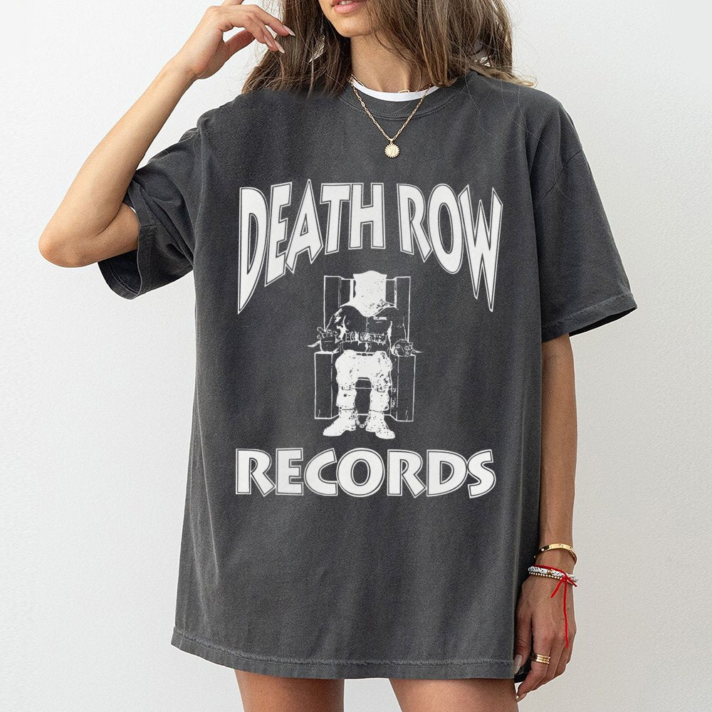Death Row Records Graphic T-Shirt | Vintage 90s Hip Hop Music Design | Premium 100% Cotton Streetwear | Unisex Retro Gift for