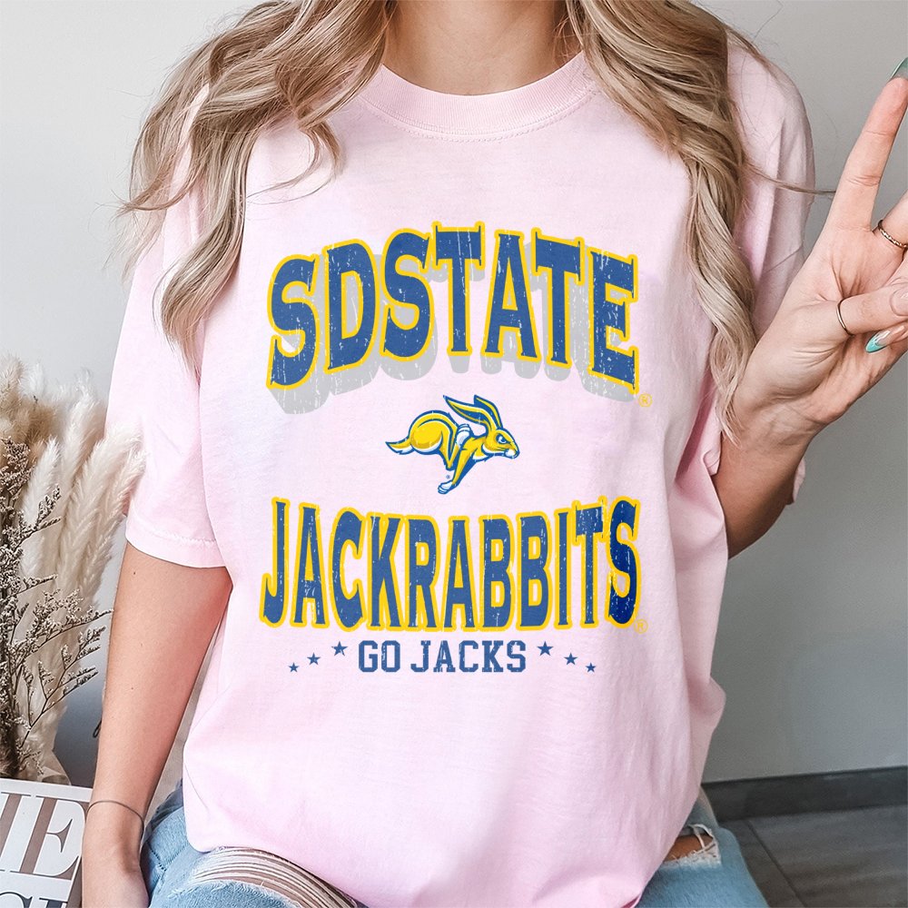 SDSU Jackrabbits T-Shirt | Vintage Collegiate Mascot Graphic | Premium 100% Cotton | South Dakota State University Fan Appare