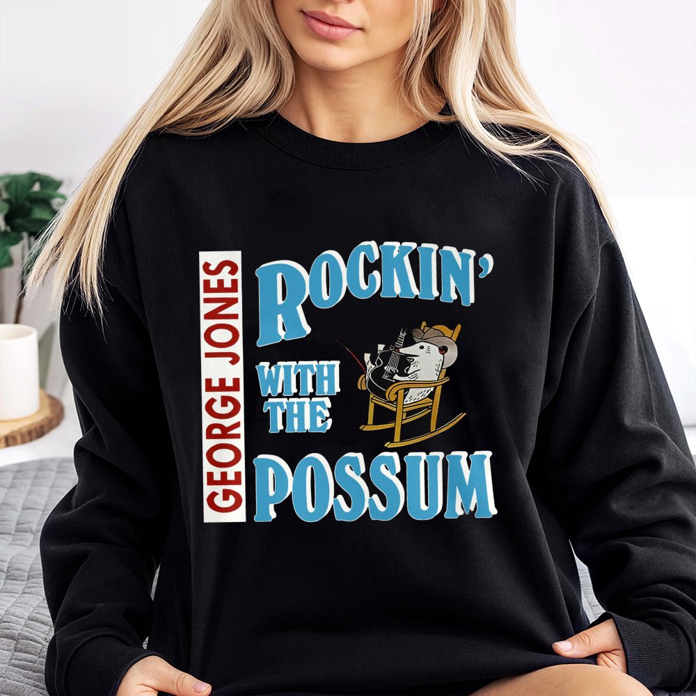 George Jones Sweatshirt | Rockin With The Possum Country Music Design | Premium Cotton Blend | Gift For Classic Country Fans