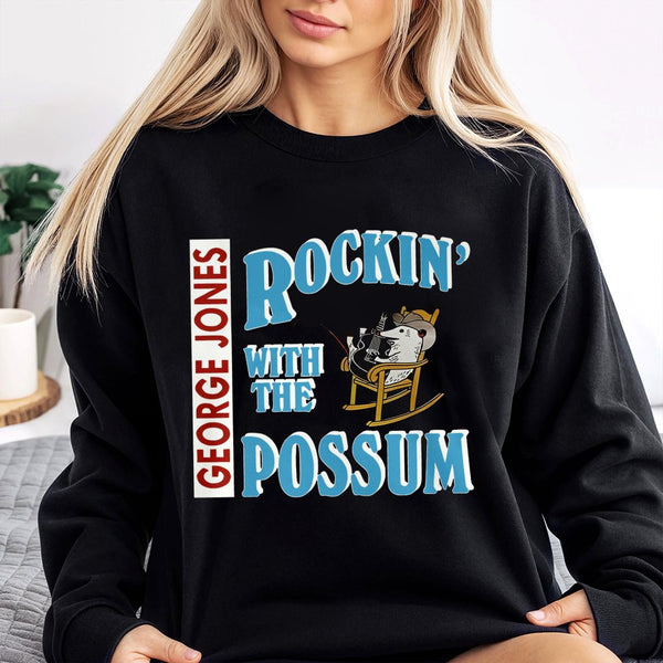 George Jones Sweatshirt | Rockin With The Possum Country Music Design | Premium Cotton Blend | Gift For Classic Country Fans