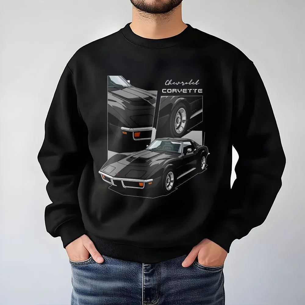 Chevrolet Corvette C3 Sweatshirt | Vintage Stingray Sports Car Graphic | Premium Cotton Blend | Gift for Classic Car Enthusia