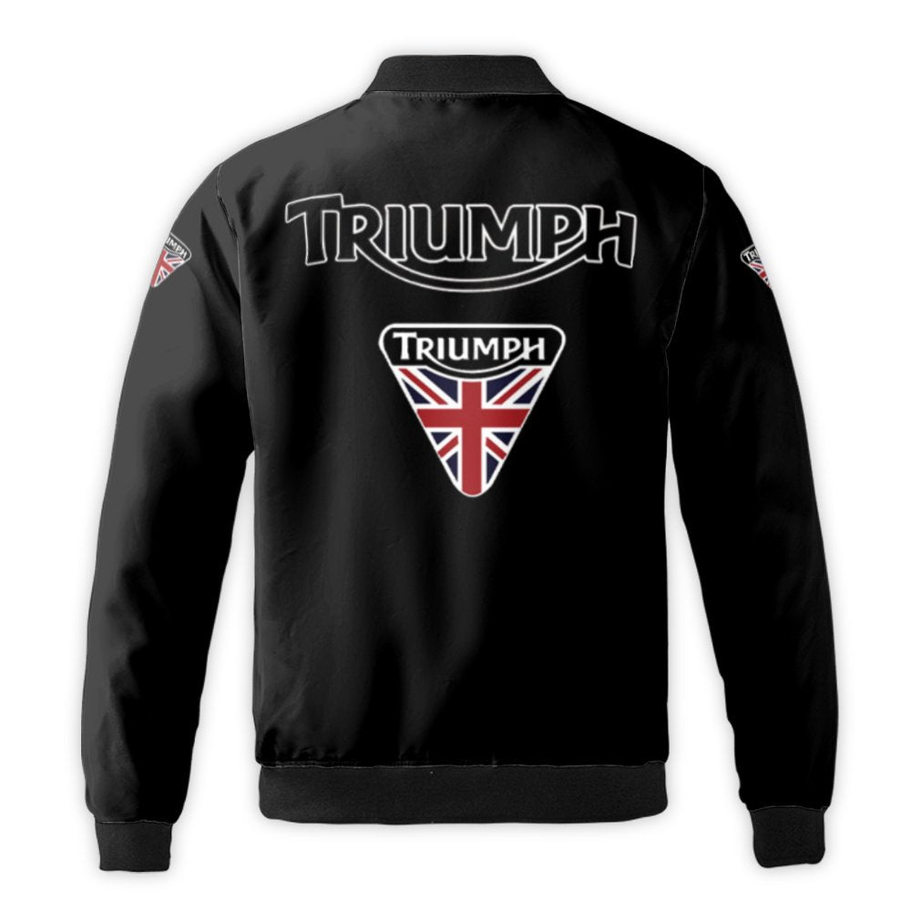 Triumph Motorcycle Bomber Jacket | British Biker Streetwear | Durable Nylon Shell | Premium Gift for Motorcycle Enthusiasts