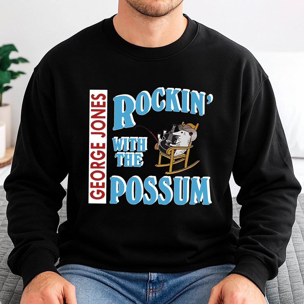 George Jones Sweatshirt | Rockin With The Possum Country Music Design | Premium Cotton Blend | Gift For Classic Country Fans