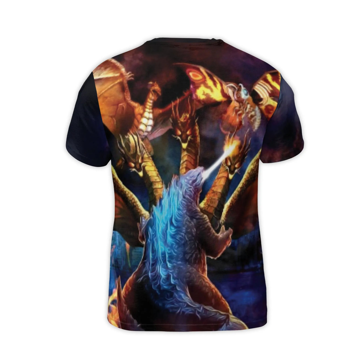 Kaiju Battle All-Over Print T-Shirt | Monster Clash 3D Graphic | Premium Polyester Blend | Gift For Movie Fans