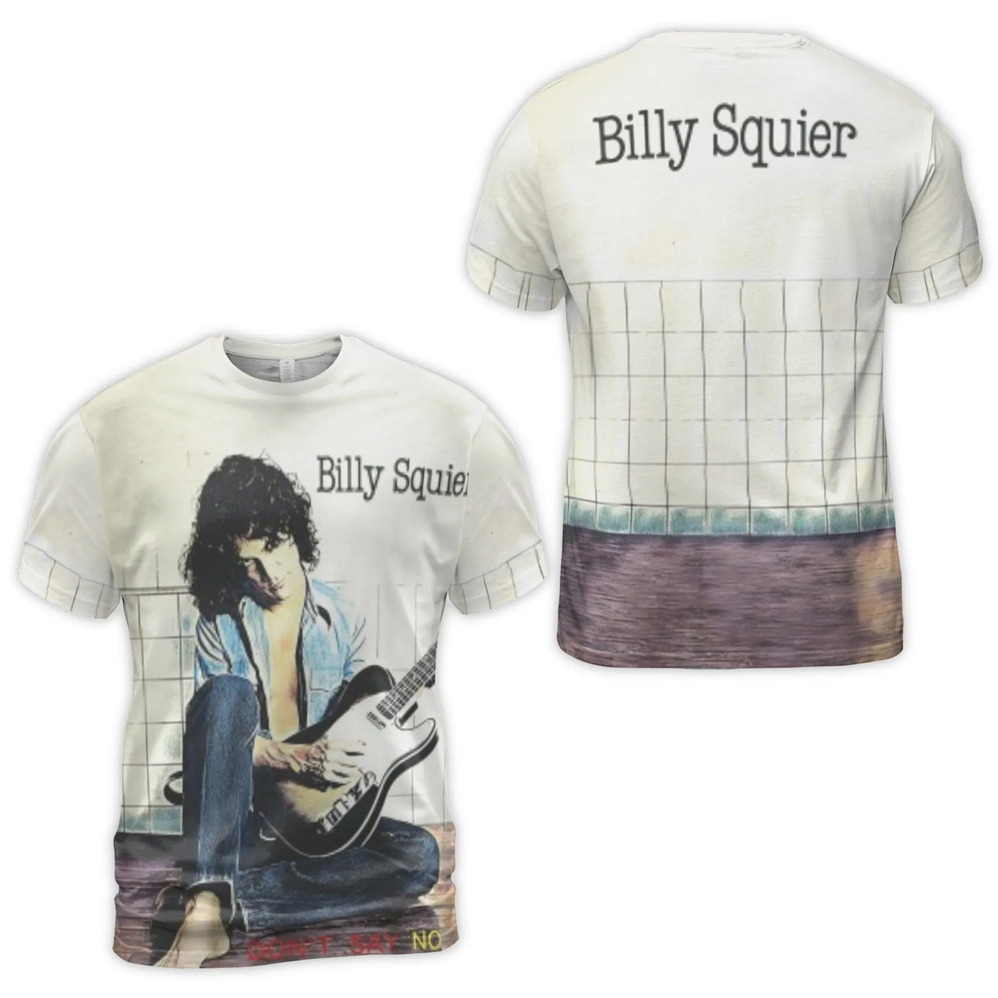 Billy Squier Don't Say No T-Shirt | 80s Rock Album Cover Art | Premium All-Over Print Graphic Tee | Music Collector's Gift Fo