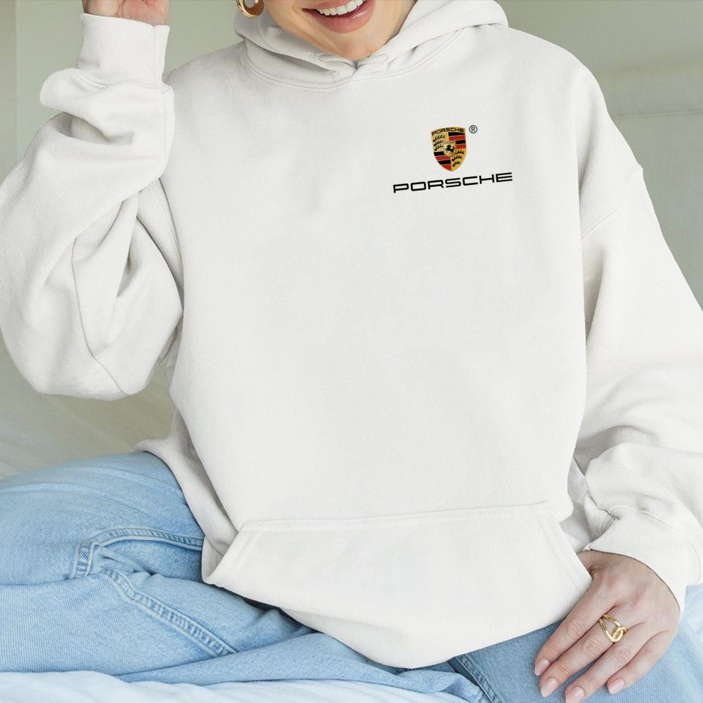Luxury Sports Car Hoodie | Minimalist German Auto Logo Print | Premium Cotton Blend Pullover | Unisex Racing Enthusiast Gift