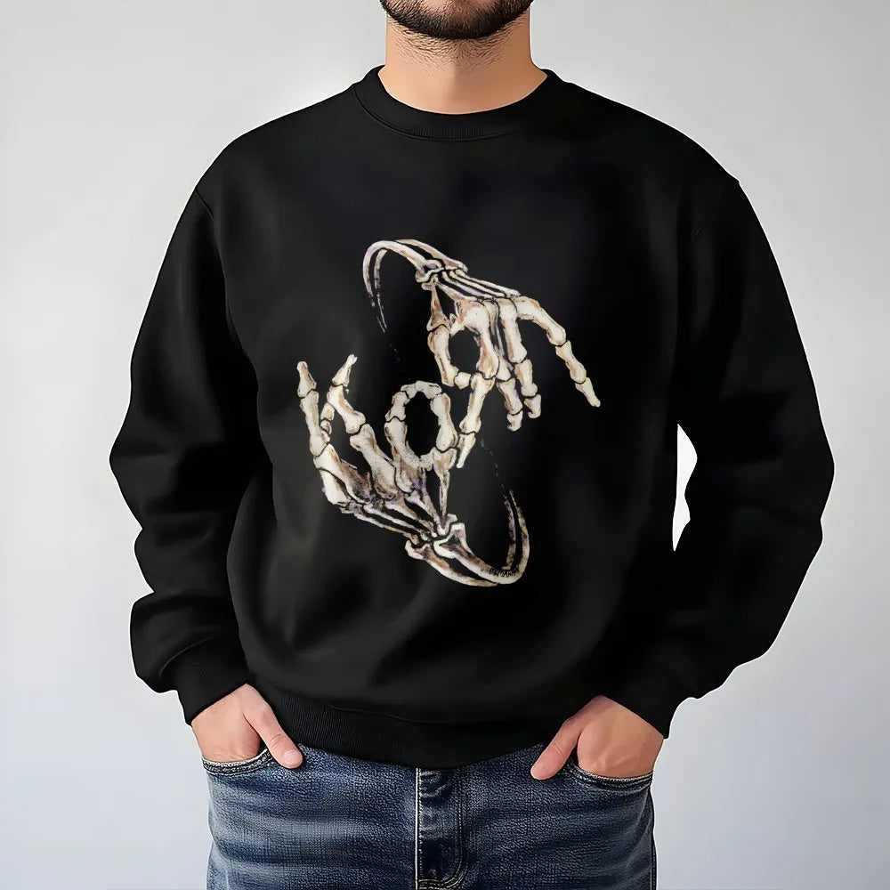 Nu Metal Band Skeleton Hands Sweatshirt | Gothic Rock Music Graphic Crewneck | Premium Cotton Blend | Unisex Alternative Aest