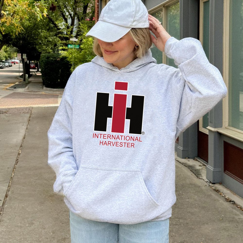 International Harvester Hoodie | Iconic IH Logo Graphic Sweatshirt | Premium Cotton-Poly Blend | Vintage Tractor Fan Gift for