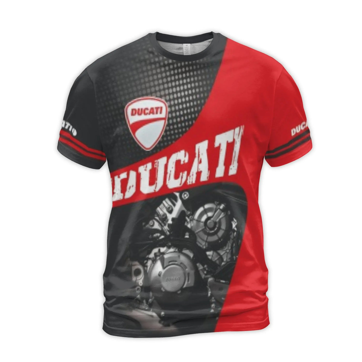 Ducati Motorcycle Graphic 3D T-Shirt | Racing Engine Sportswear | Premium Polyester Jersey | Birthday Gift For Biker Men And 