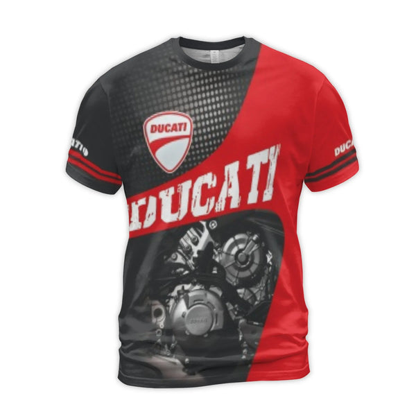 Ducati Motorcycle Graphic 3D T-Shirt | Racing Engine Sportswear | Premium Polyester Jersey | Birthday Gift For Biker Men And 