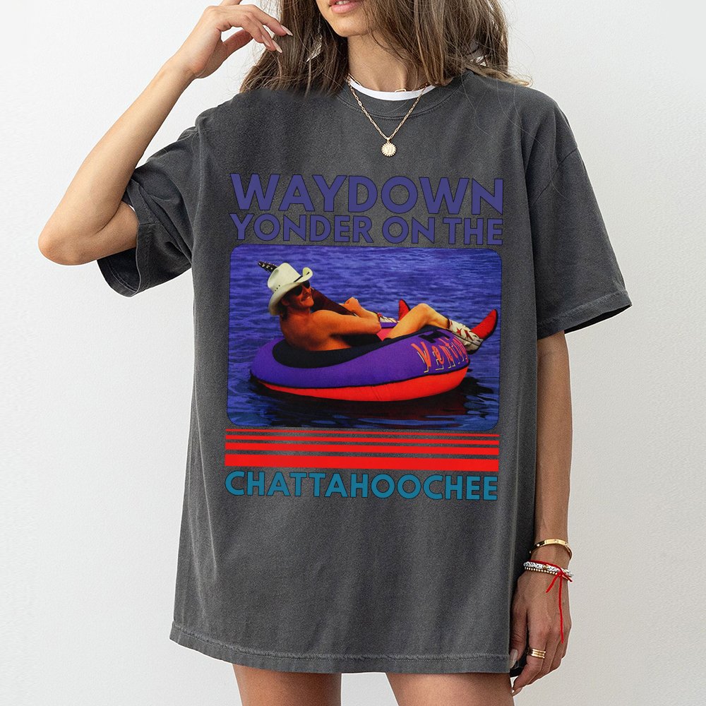 Way Down Yonder On The Chattahoochee T-Shirt | 90s Country Music Graphic Tee | Premium Cotton Soft | Retro Summer River Float