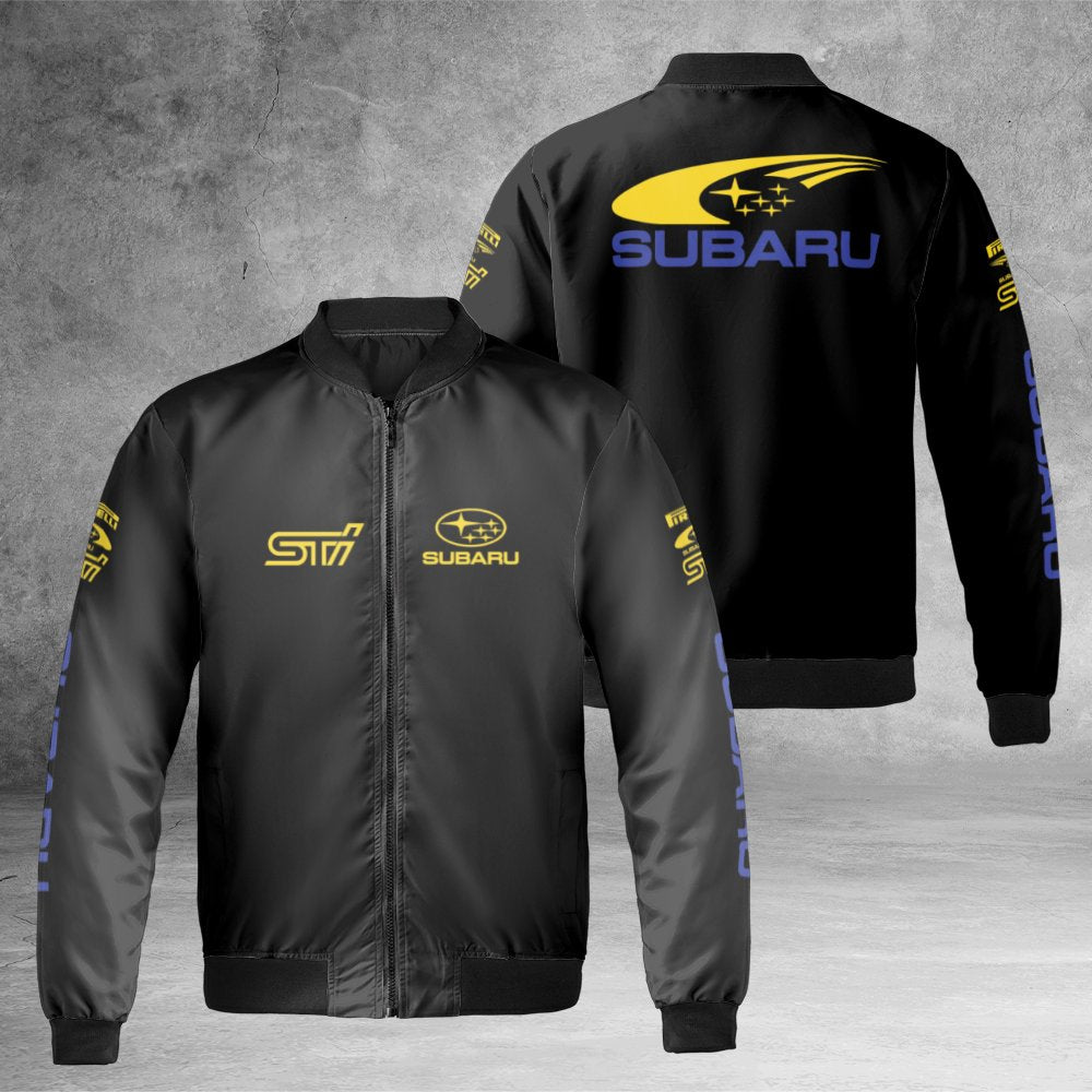 Subaru STI Bomber Jacket | Rally Racing Motorsport Streetwear | Durable Nylon Windbreaker | Premium JDM Gift For Car Enthusia