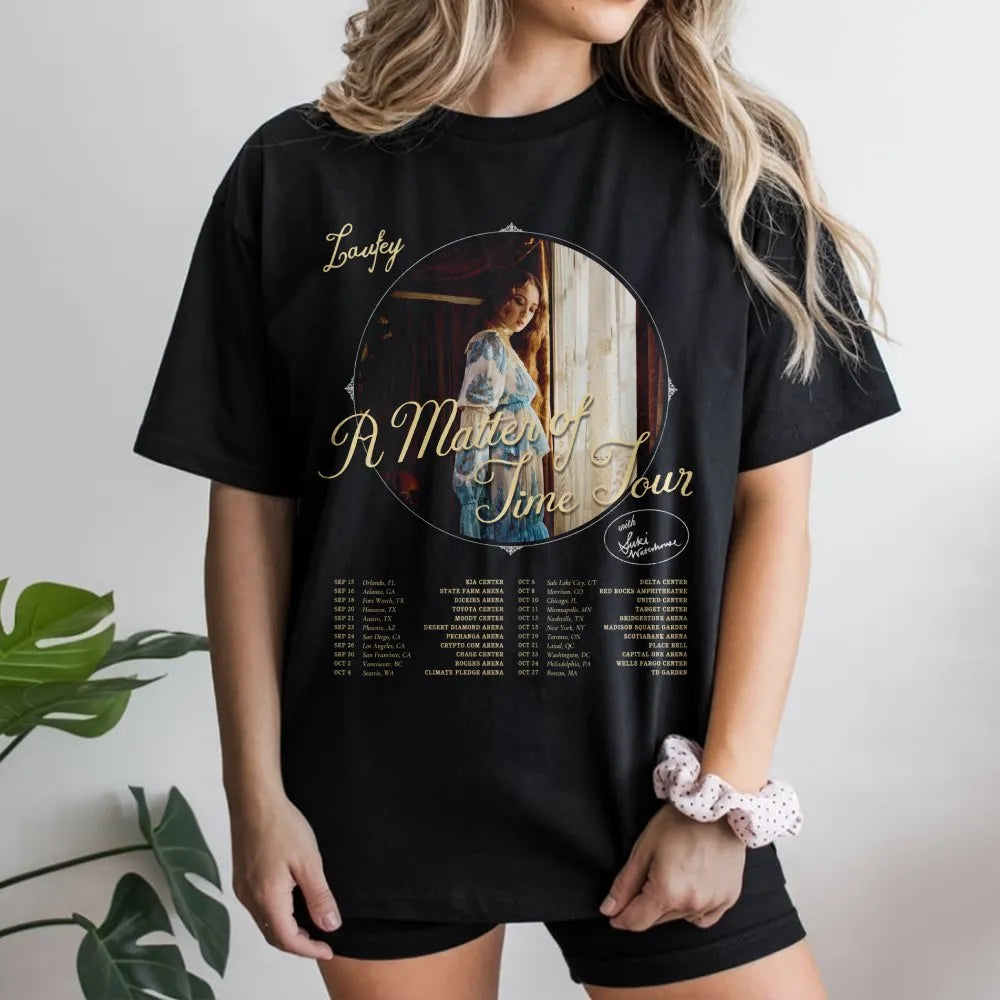 Laufey A Matter Of Time Tour T-Shirt | Retro Music Concert Graphic | Premium Cotton Unisex Tee | Gift for Jazz Pop Fans