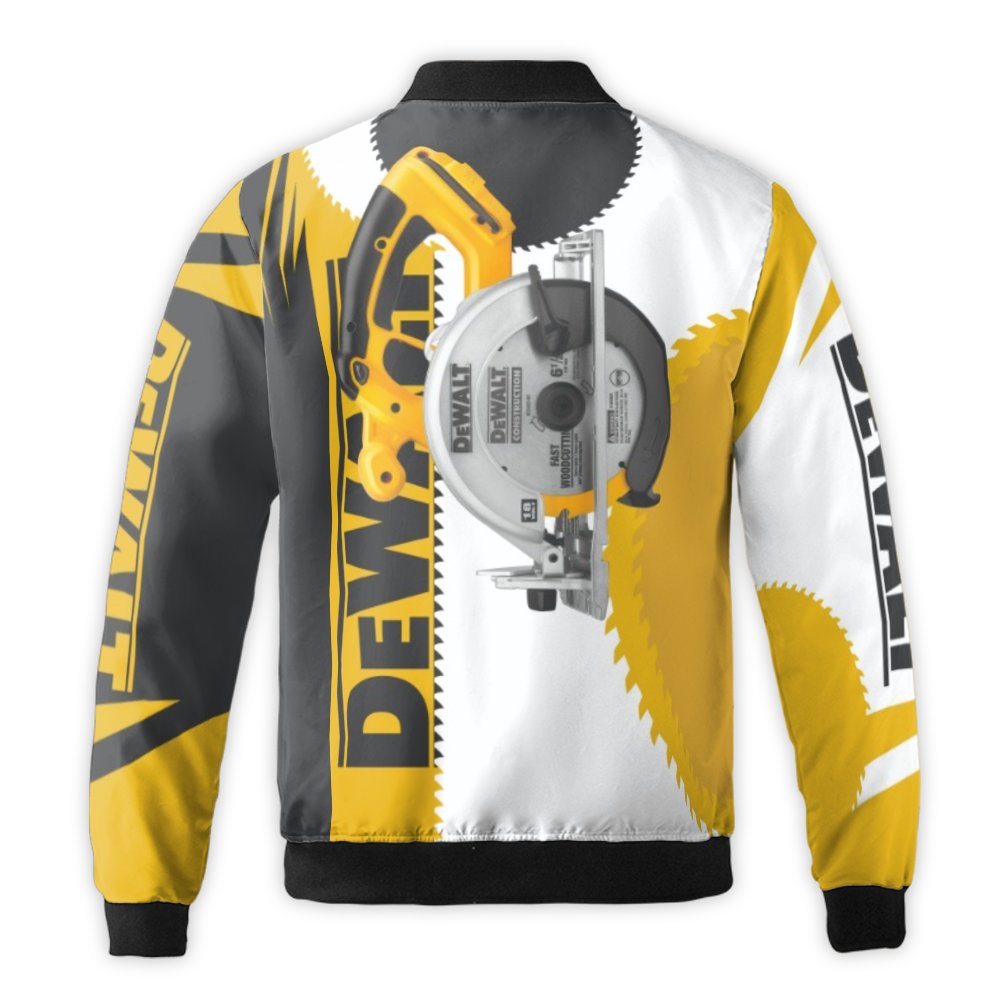 Carpenter Bomber Jacket | Power Tool Circular Saw Graphic Print | Durable Nylon Construction | Premium Workwear Gift for Buil