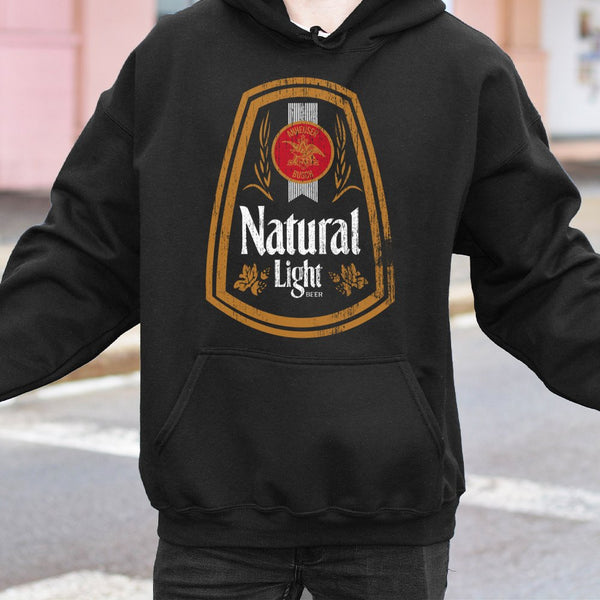 Beer Graphic Hoodie | Vintage Natural Light Logo Print | Premium Cotton Blend Pullover | Funny Gift For Beer Drinkers And Par