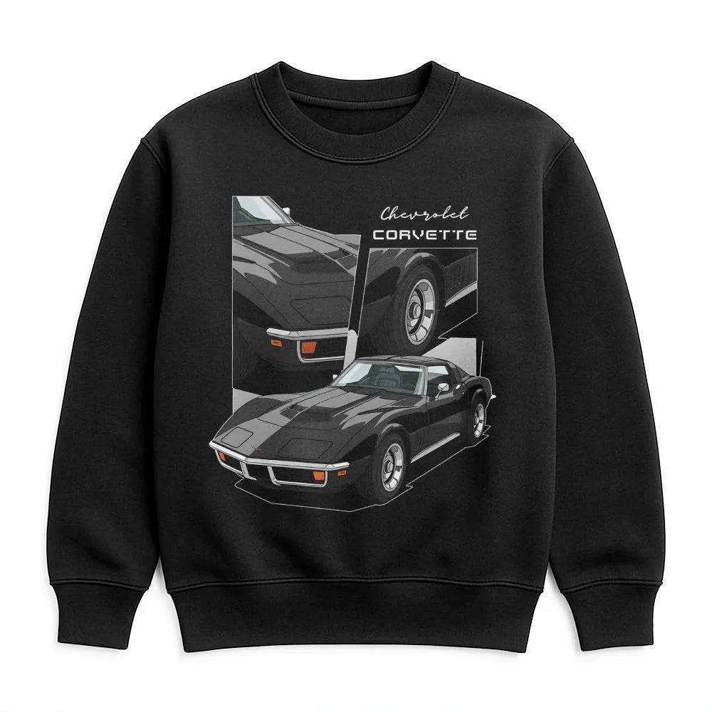 Chevrolet Corvette C3 Sweatshirt | Vintage Stingray Sports Car Graphic | Premium Cotton Blend | Gift for Classic Car Enthusia