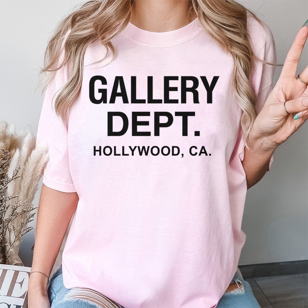 Hollywood Letter Print T-Shirt | Minimalist Graphic Streetwear Style | 100% Cotton Premium Quality | Unisex Relaxed Fit Casua