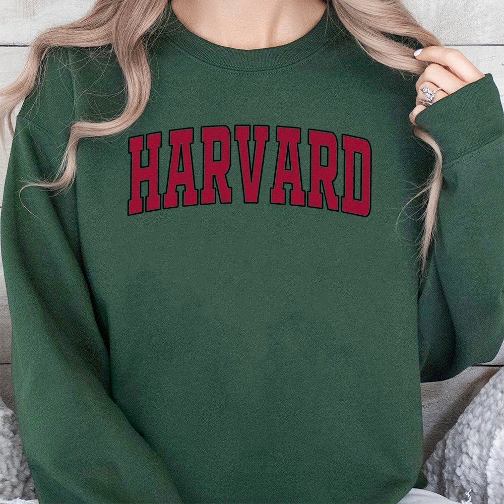 Harvard University Collegiate Sweatshirt | Vintage Arch Font Design | Premium Cotton Blend Crewneck | Comfortable Unisex Appa