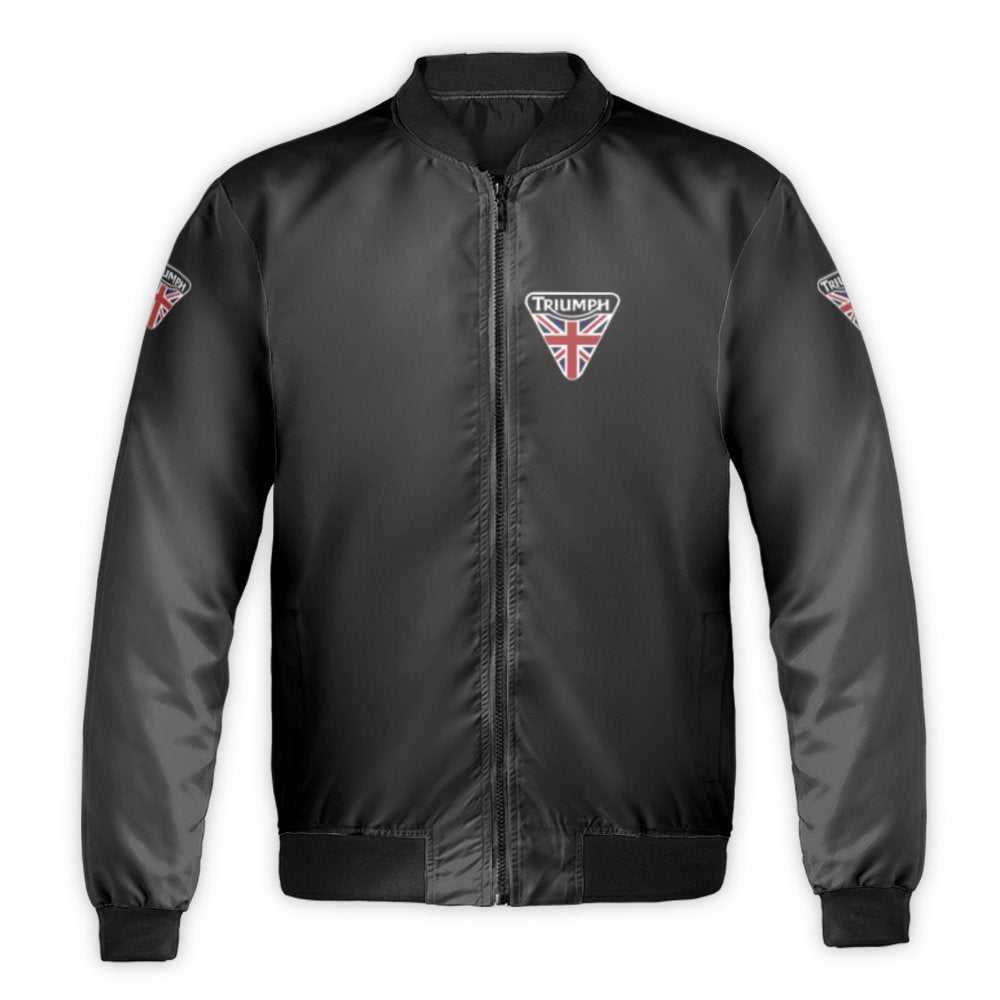 Triumph Motorcycle Bomber Jacket | British Biker Streetwear | Durable Nylon Shell | Premium Gift for Motorcycle Enthusiasts