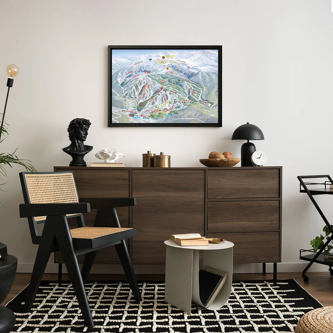 Winter Park Ski Resort Trail Map Canvas | Detailed Mountain Landscape Wall Art | Premium Gallery Wrapped Decor | Gift for Ski