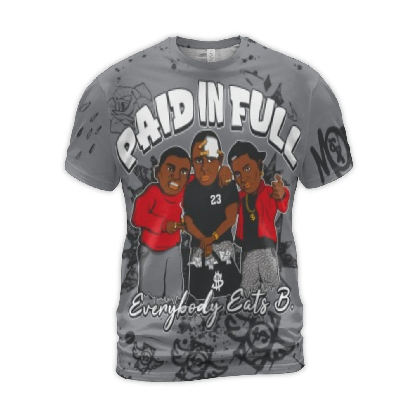 Paid In Full Graffiti T-Shirt | Everybody Eats Streetwear Graphic Tee | Premium Polyester Spandex Blend | Urban Hip Hop Inspi