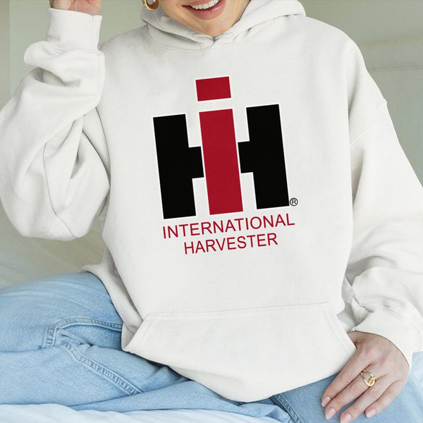 International Harvester Hoodie | Iconic IH Logo Graphic Sweatshirt | Premium Cotton-Poly Blend | Vintage Tractor Fan Gift for