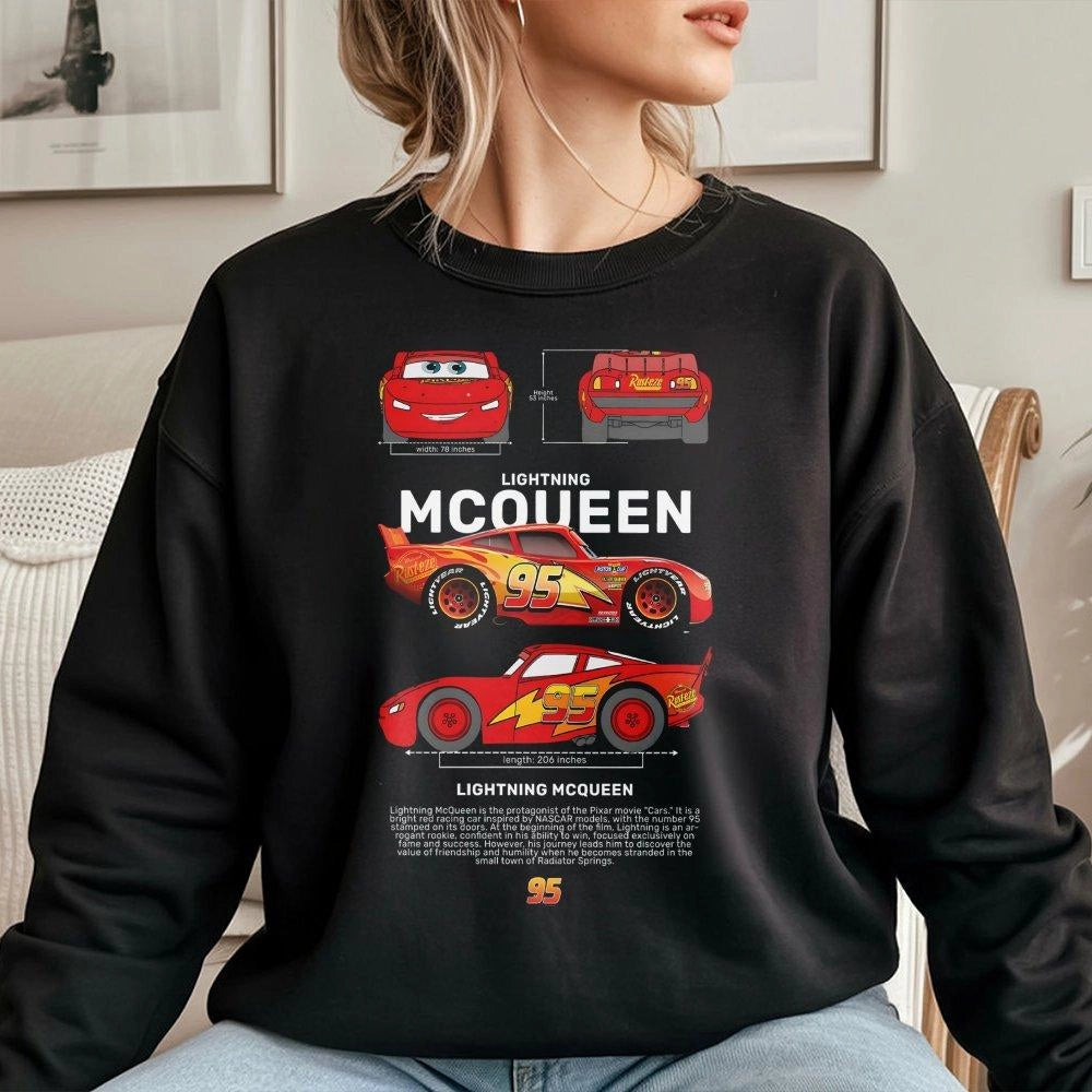 Racing Car Sweatshirt | Number 95 Blueprint Graphic Design | Premium Cotton Blend | Retro Car Lover Gift for Men and Kids