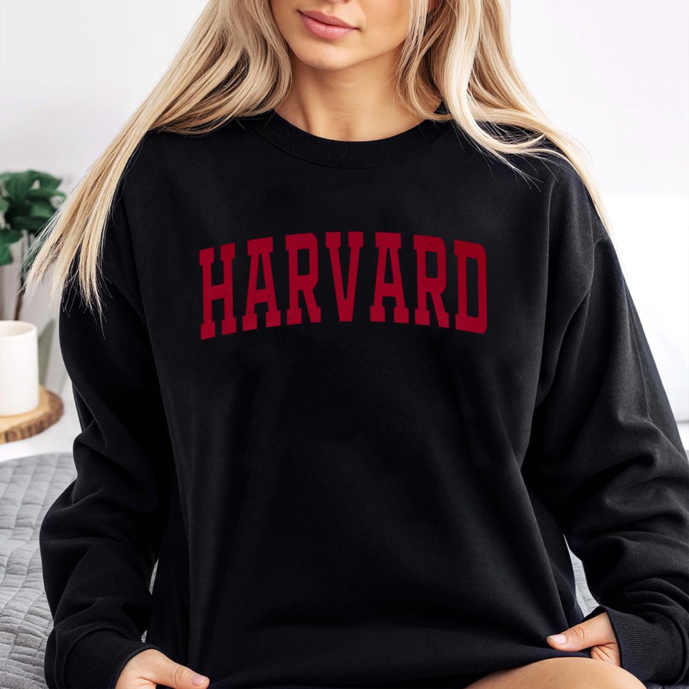 Harvard University Collegiate Sweatshirt | Vintage Arch Font Design | Premium Cotton Blend Crewneck | Comfortable Unisex Appa