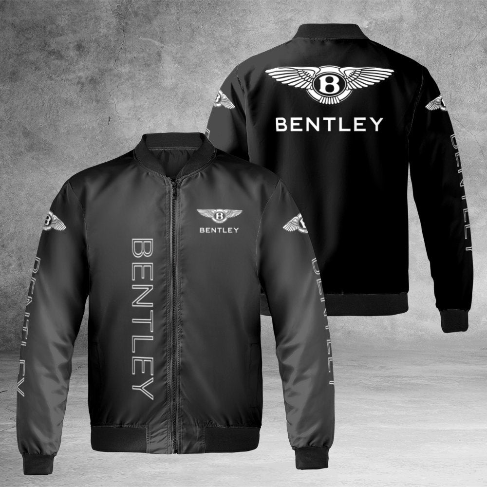 Luxury Car Bomber Jacket | Winged Logo Graphic Print | Durable Nylon Shell | Premium Gift for Automotive Enthusiasts
