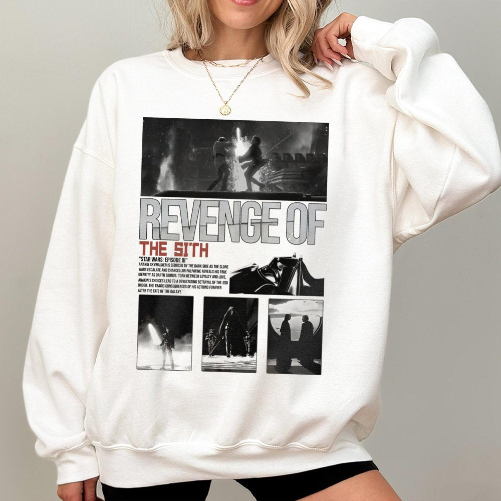 Revenge Of The Sith Sweatshirt | Retro 90s Vintage Movie Poster Graphic | Cotton Blend Premium Pullover | Sci-Fi Fan Gift For