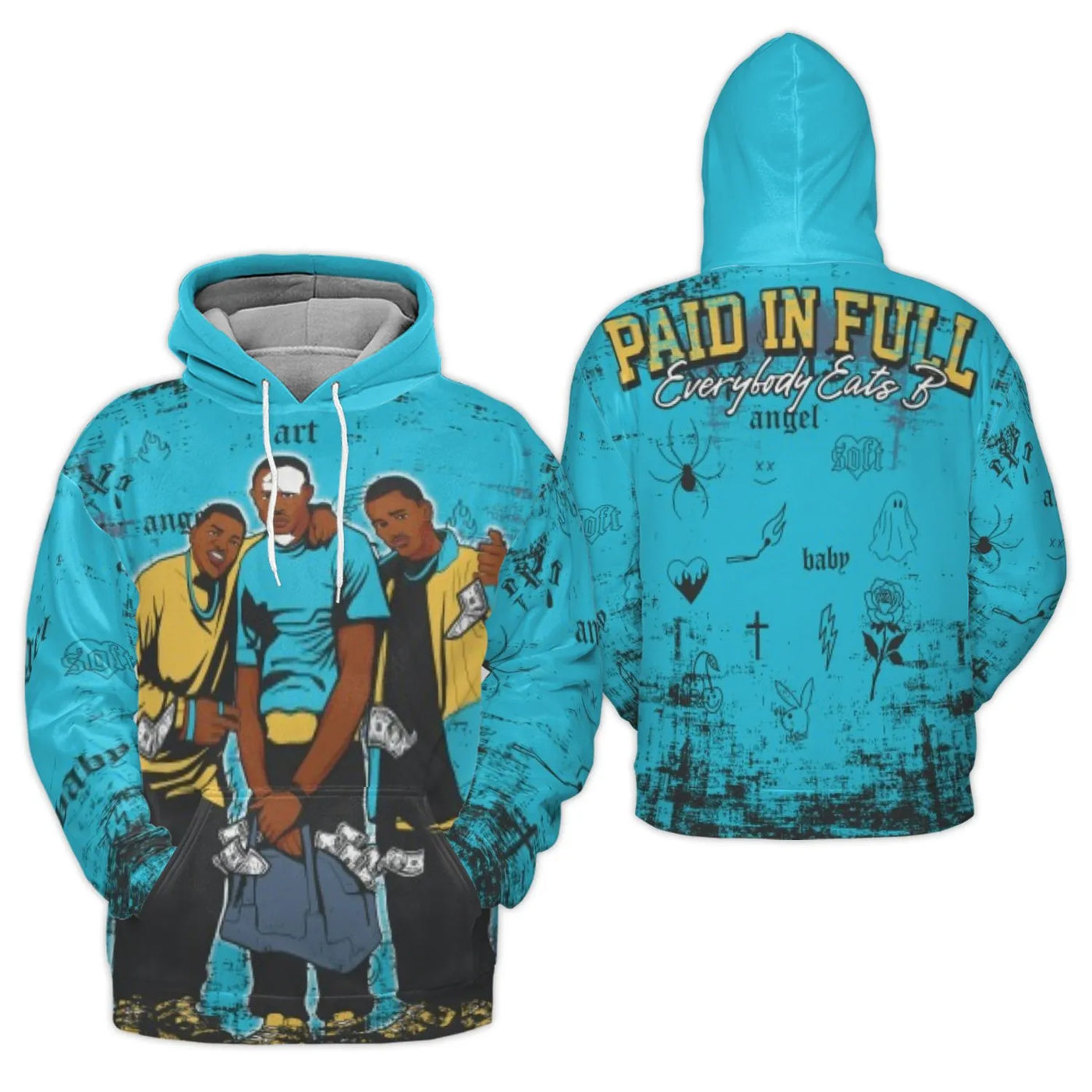 Paid In Full Graphic Hoodie | 90s Cult Classic Movie Print | Premium Brushed Fleece Pullover | Streetwear Gift For Fans
