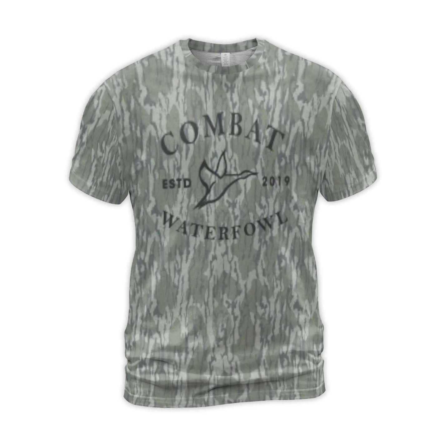 Combat Waterfowl Hunting T-Shirt | Flying Duck Logo Camo Print | Premium Poly-Spandex Blend | Gift for Outdoorsmen and Duck H