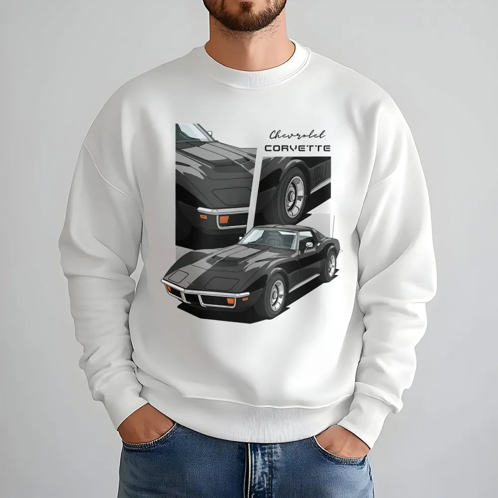 Chevrolet Corvette C3 Sweatshirt | Vintage Stingray Sports Car Graphic | Premium Cotton Blend | Gift for Classic Car Enthusia