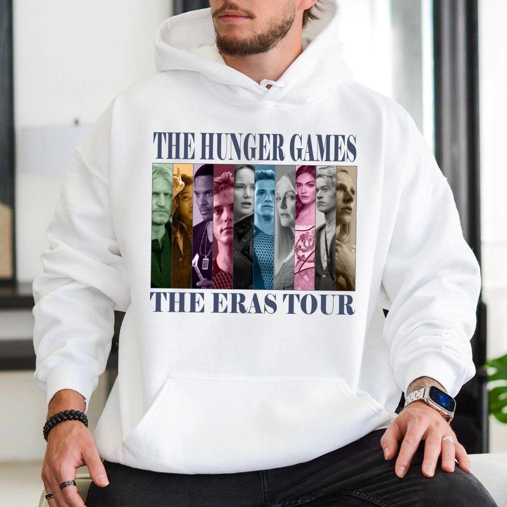 The Hunger Games Movie Eras Tour Hoodie | Distressed Character Portrait Graphic | Premium Cotton-Poly Blend | Fan Gift Appare