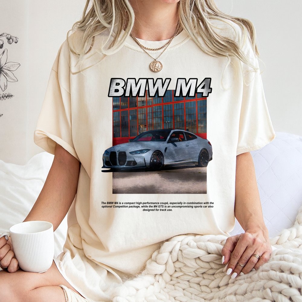 BMW M4 Graphic T-Shirt | High-Performance Coupe Streetwear | Premium Cotton Car Enthusiast Tee | Gift for Him